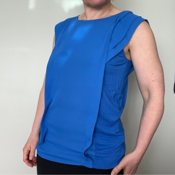RW&Co Royal Blue Cap Sleeve Top Sz S - Picture 1 of 8